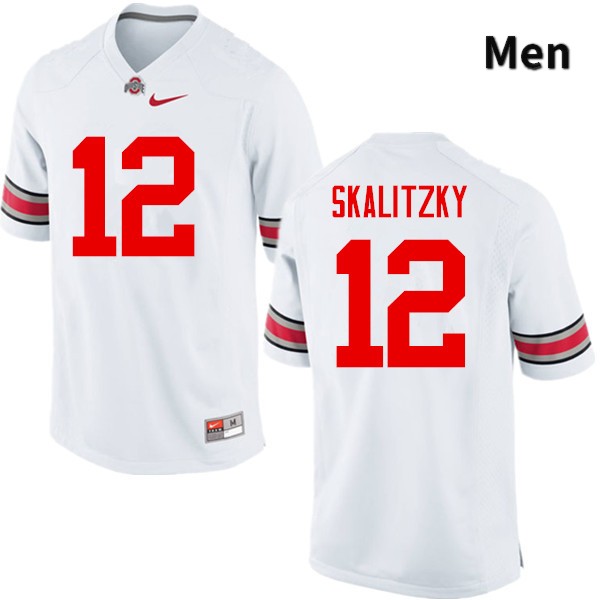 Ohio State Buckeyes Brendan Skalitzky Men's #12 White Game Stitched College Football Jersey